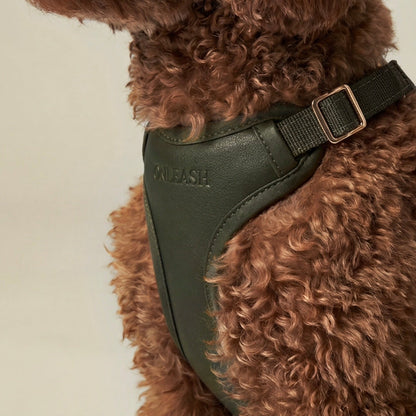 Arnés para perro en piel sintética verde ONLEASH